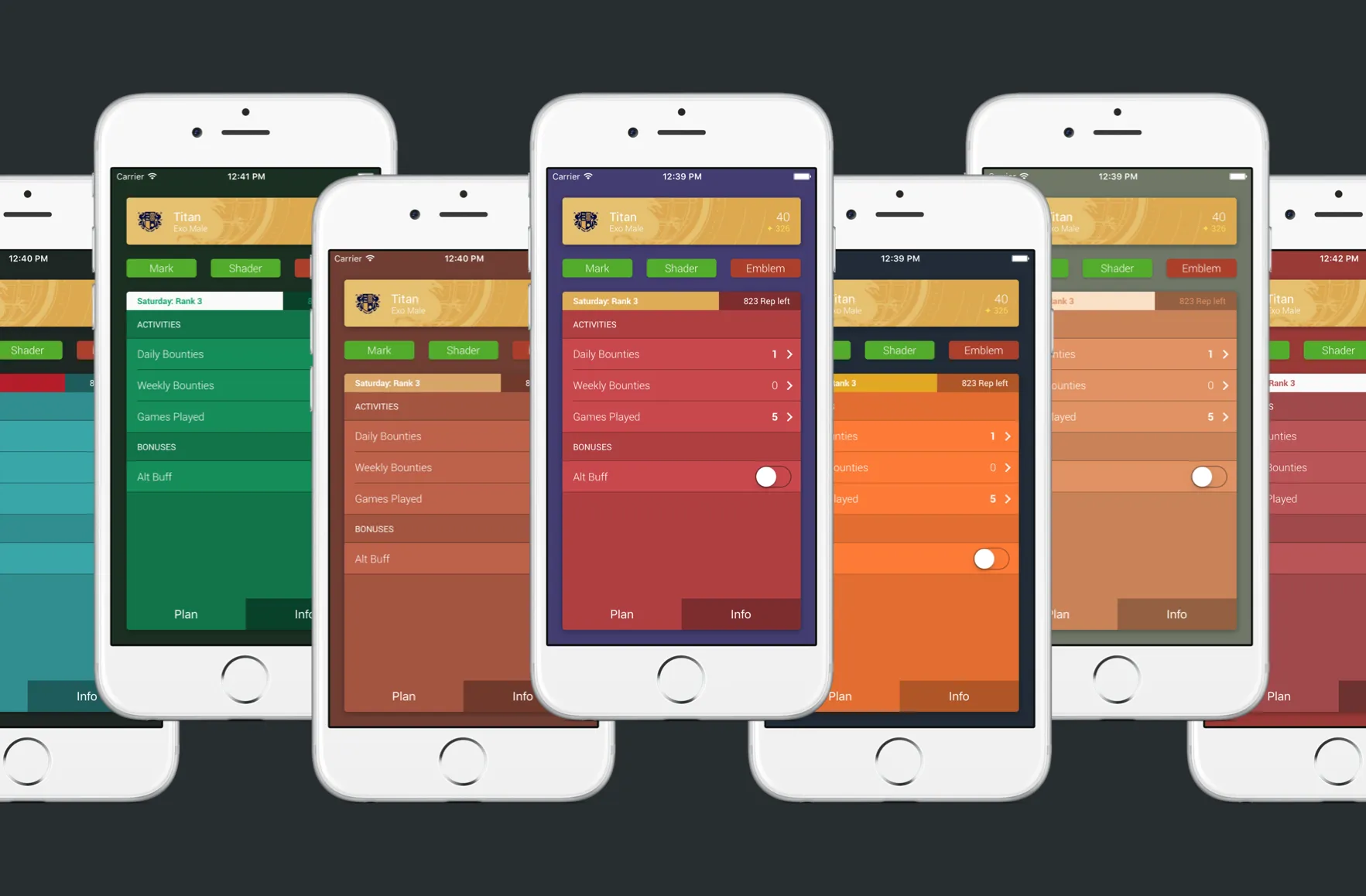 A selection of shaders, custom themes resembling Destiny-related subjects, which are available as IAP inside the application.